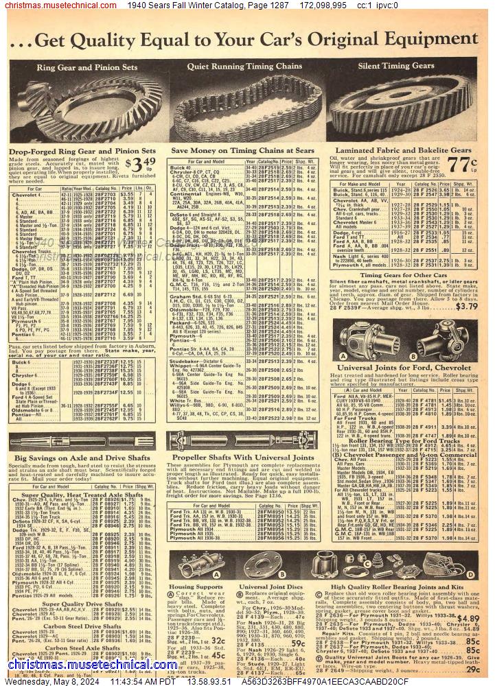 1940 Sears Fall Winter Catalog, Page 1287