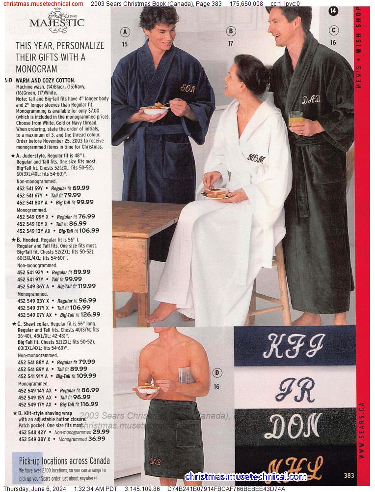 2003 Sears Christmas Book (Canada), Page 383