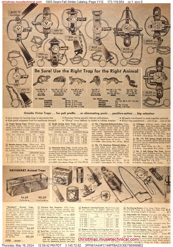 1955 Sears Fall Winter Catalog, Page 1112