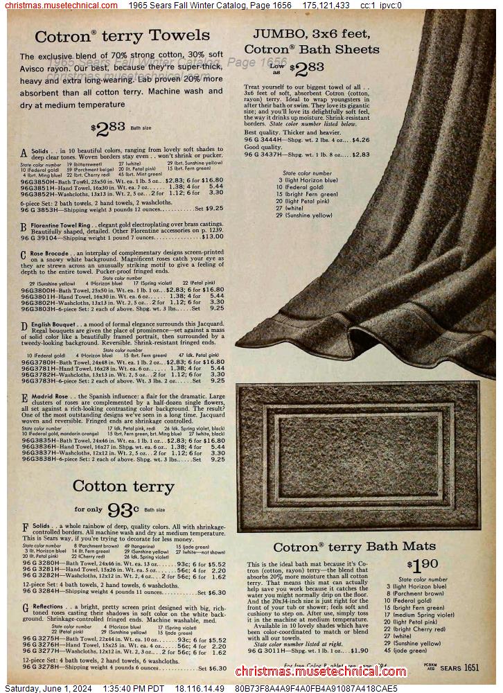1965 Sears Fall Winter Catalog, Page 1656