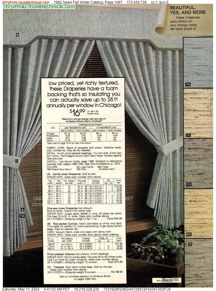 1982 Sears Fall Winter Catalog, Page 1497