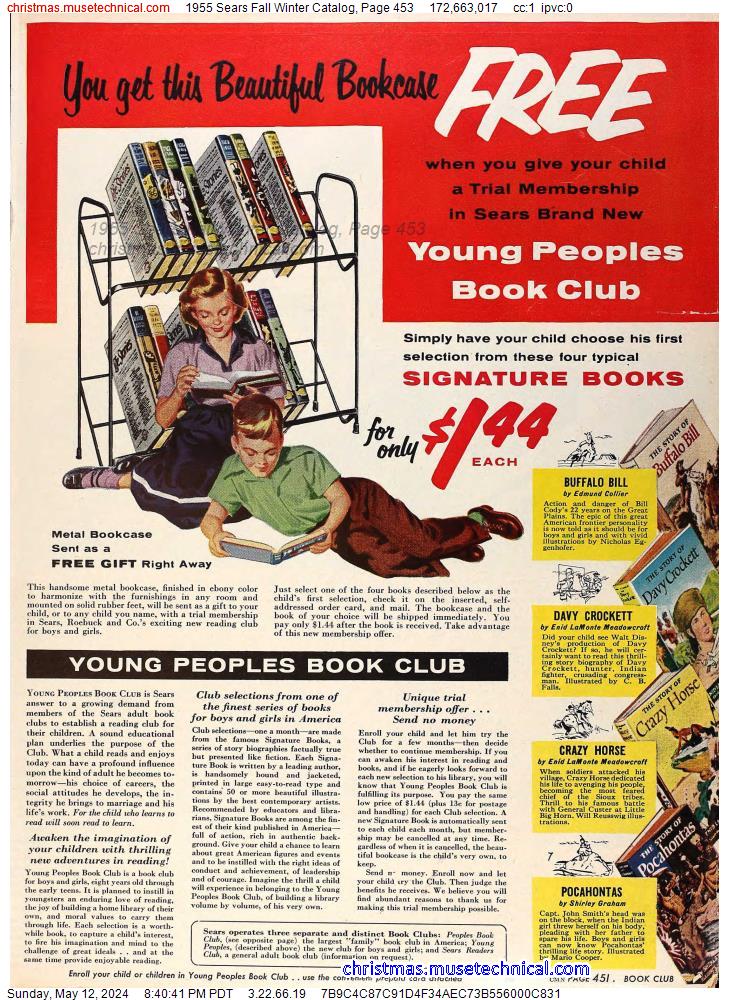 1955 Sears Fall Winter Catalog, Page 453