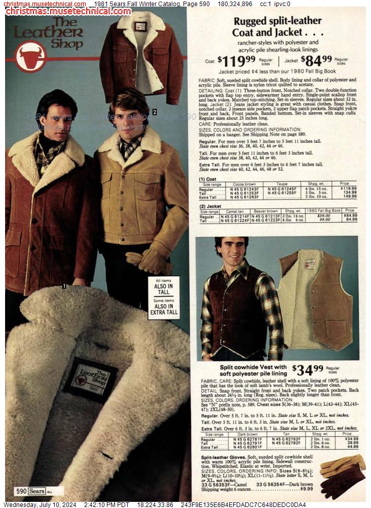 1981 Sears Fall Winter Catalog, Page 590