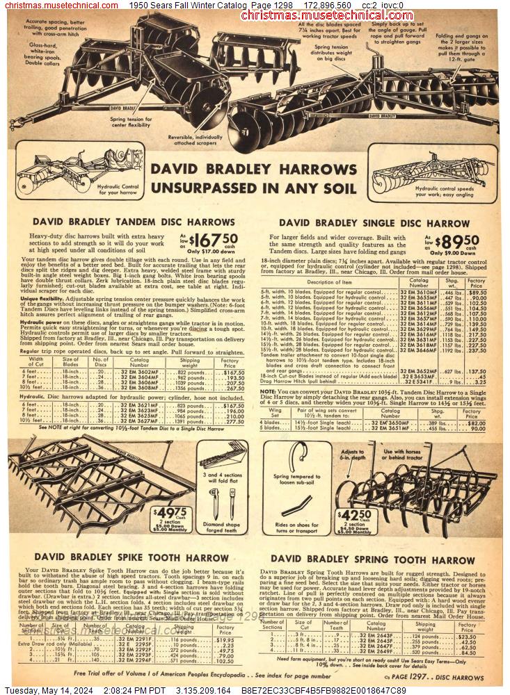 1950 Sears Fall Winter Catalog, Page 1298