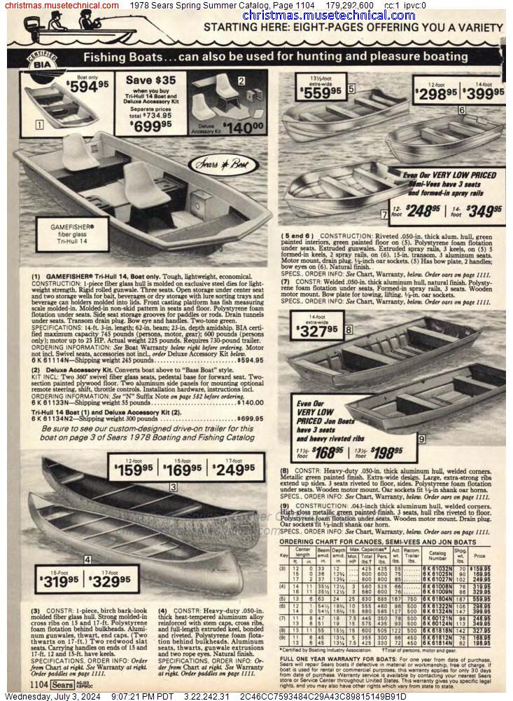 1978 Sears Spring Summer Catalog, Page 1104
