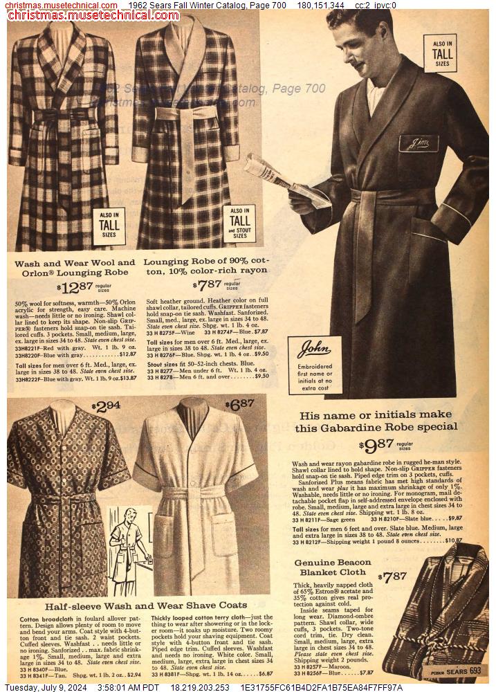 1962 Sears Fall Winter Catalog, Page 700