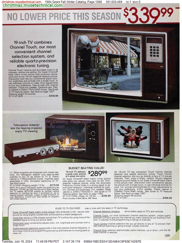1984 Sears Fall Winter Catalog, Page 1088