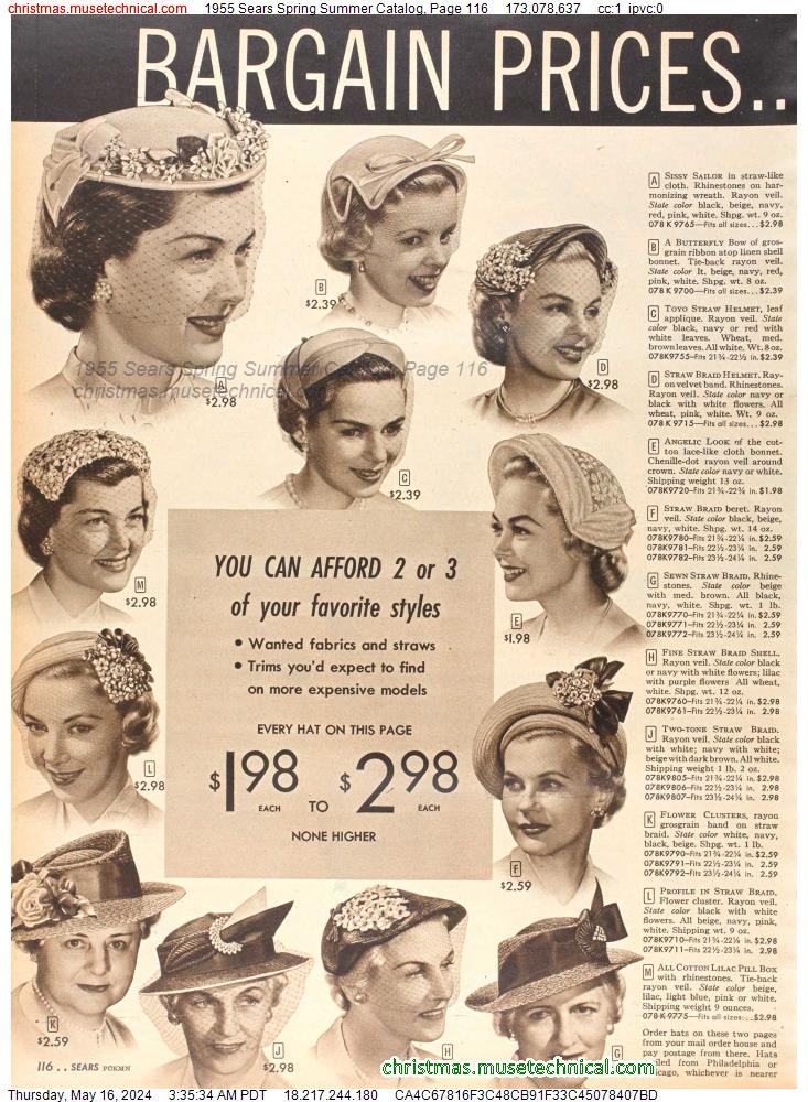 1955 Sears Spring Summer Catalog, Page 116