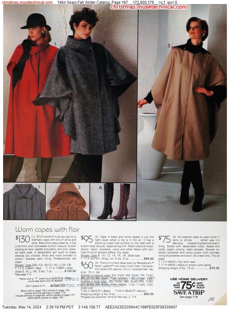 1984 Sears Fall Winter Catalog, Page 167