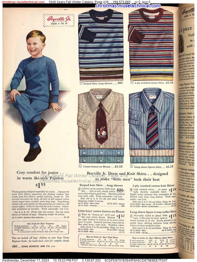 1946 Sears Fall Winter Catalog, Page 416