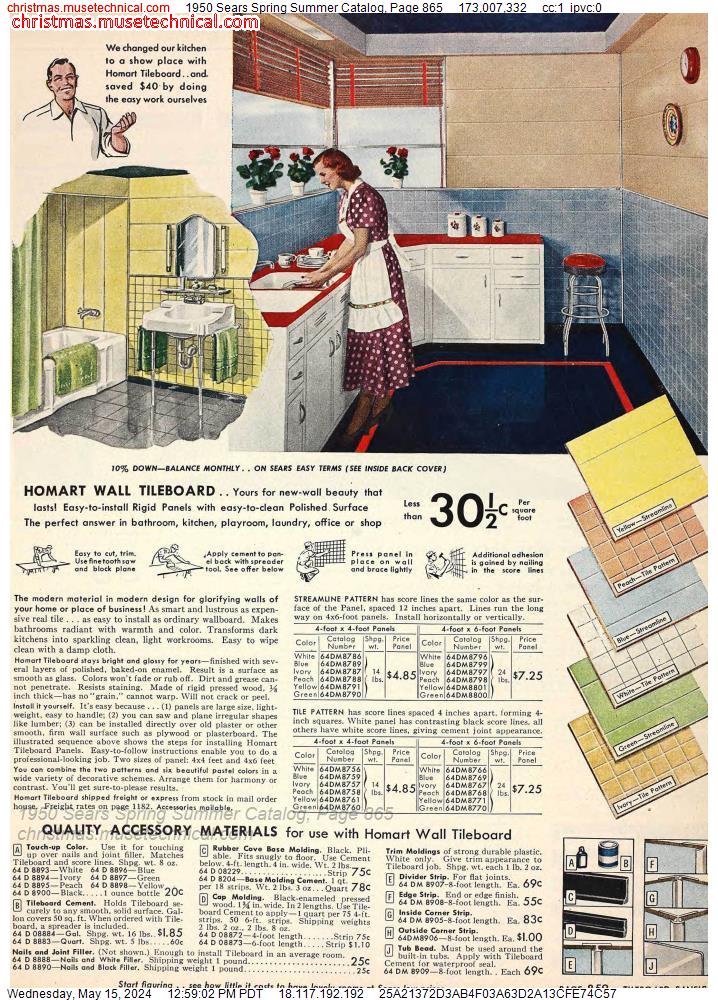 1950 Sears Spring Summer Catalog, Page 865