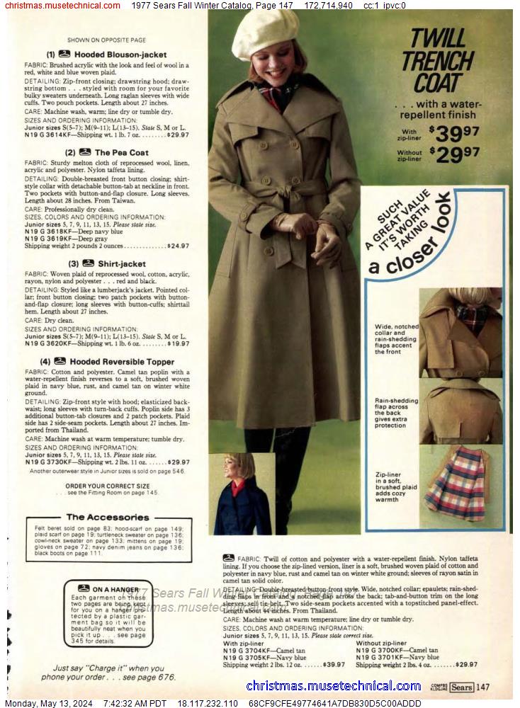 1977 Sears Fall Winter Catalog, Page 147