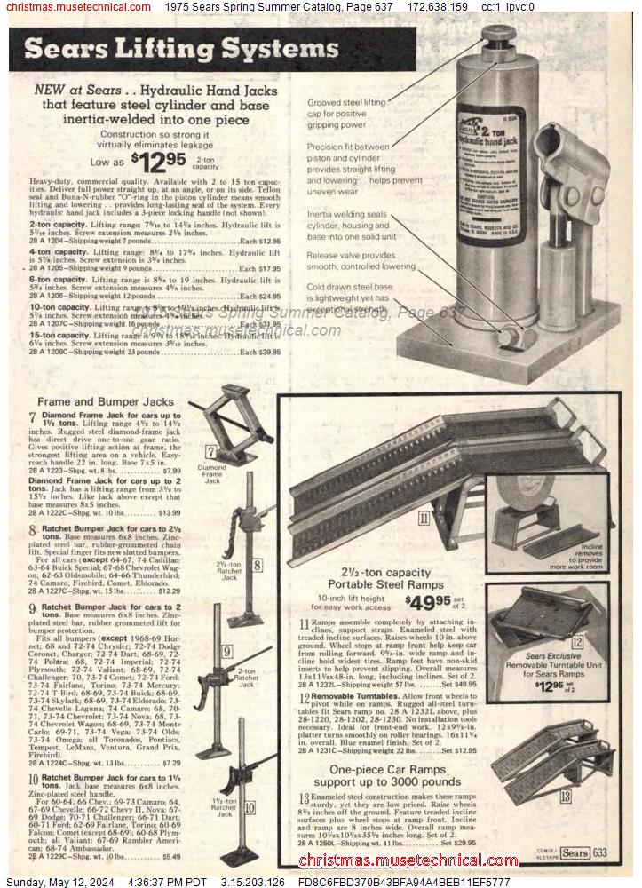1975 Sears Spring Summer Catalog, Page 637