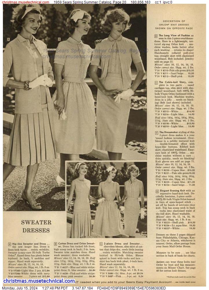 1959 Sears Spring Summer Catalog, Page 20