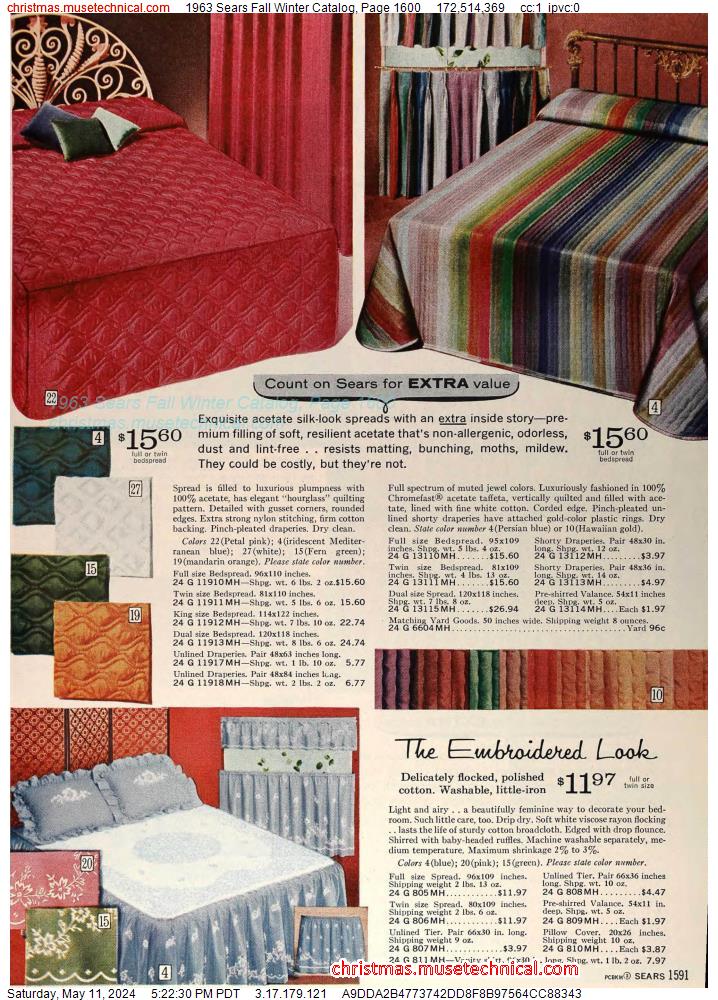 1963 Sears Fall Winter Catalog, Page 1600