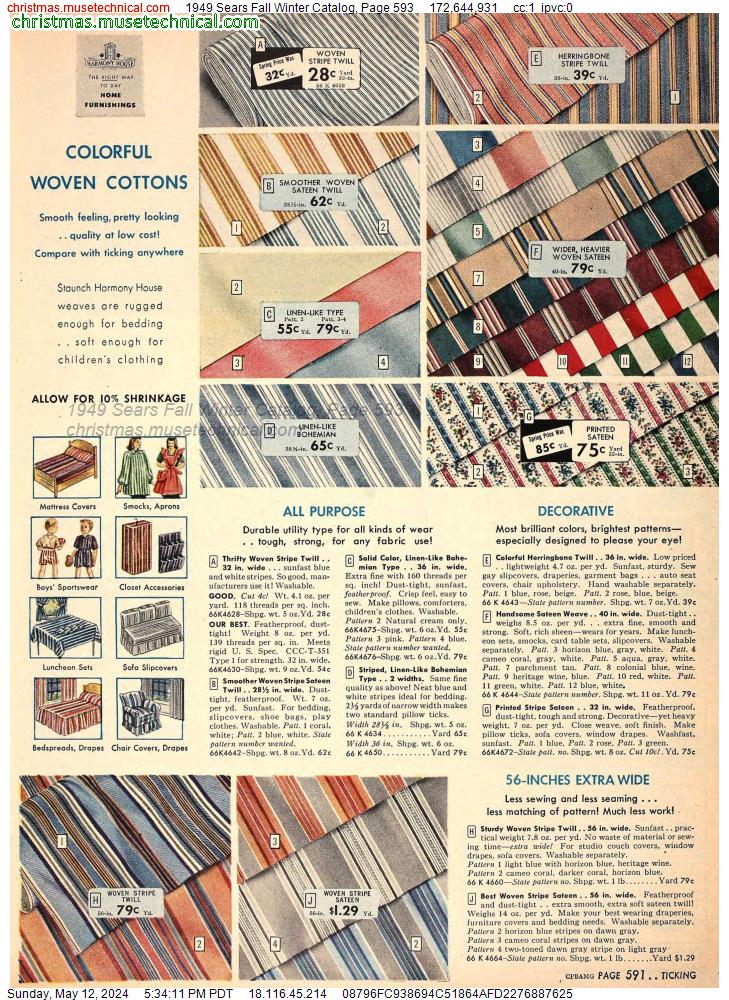 1949 Sears Fall Winter Catalog, Page 593