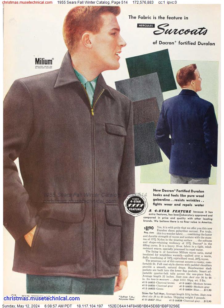 1955 Sears Fall Winter Catalog, Page 514
