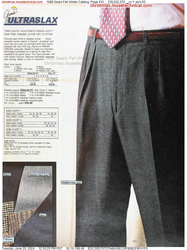 1988 Sears Fall Winter Catalog, Page 433