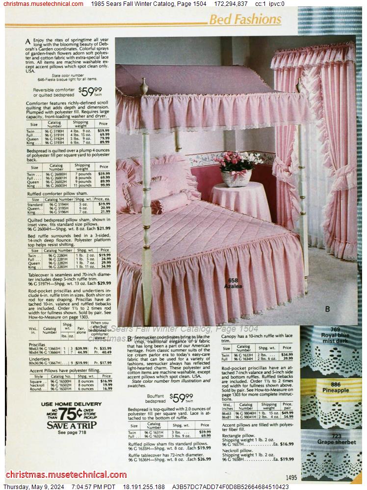 1985 Sears Fall Winter Catalog, Page 1504