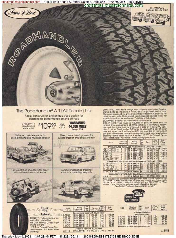 1983 Sears Spring Summer Catalog, Page 545