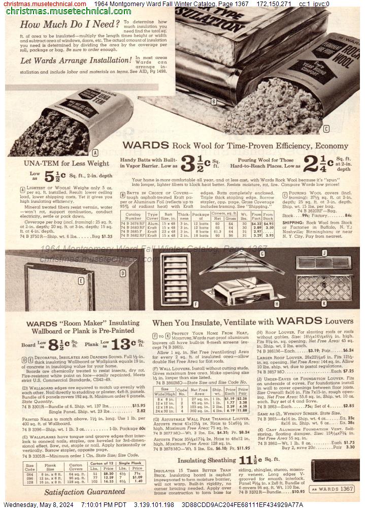 1964 Montgomery Ward Fall Winter Catalog, Page 1367