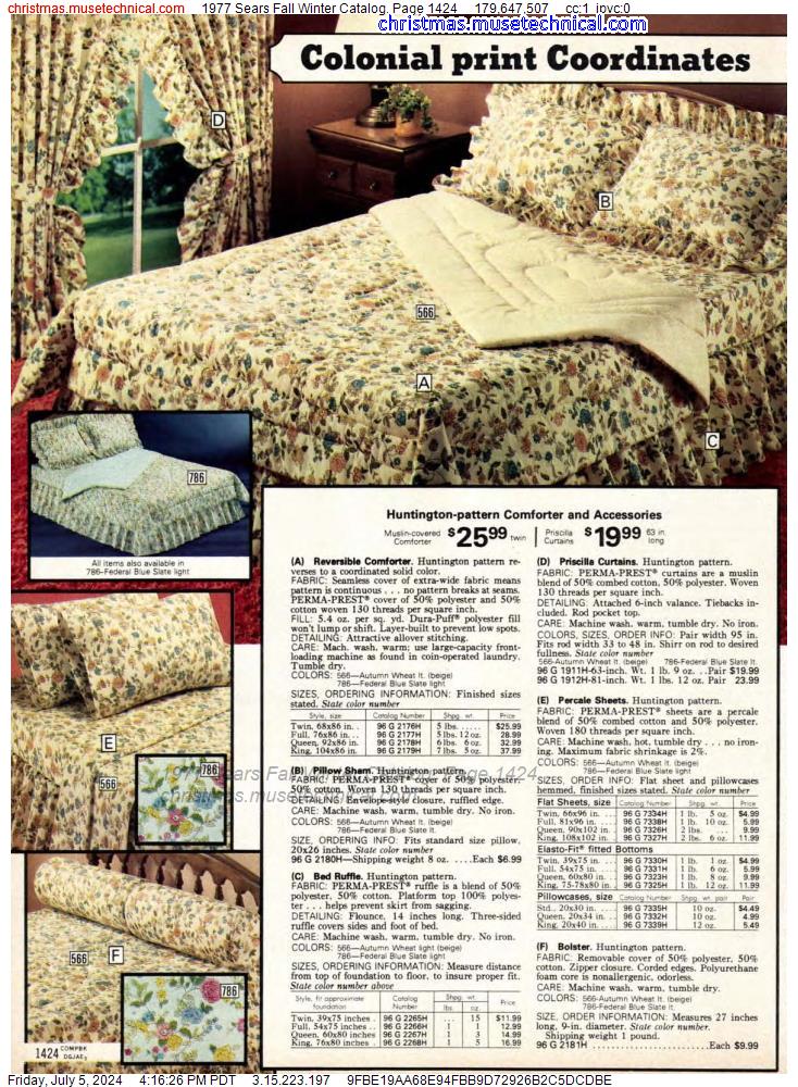 1977 Sears Fall Winter Catalog, Page 1424
