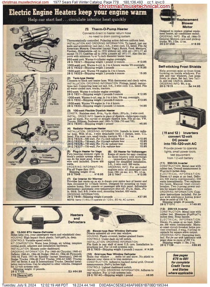 1977 Sears Fall Winter Catalog, Page 778