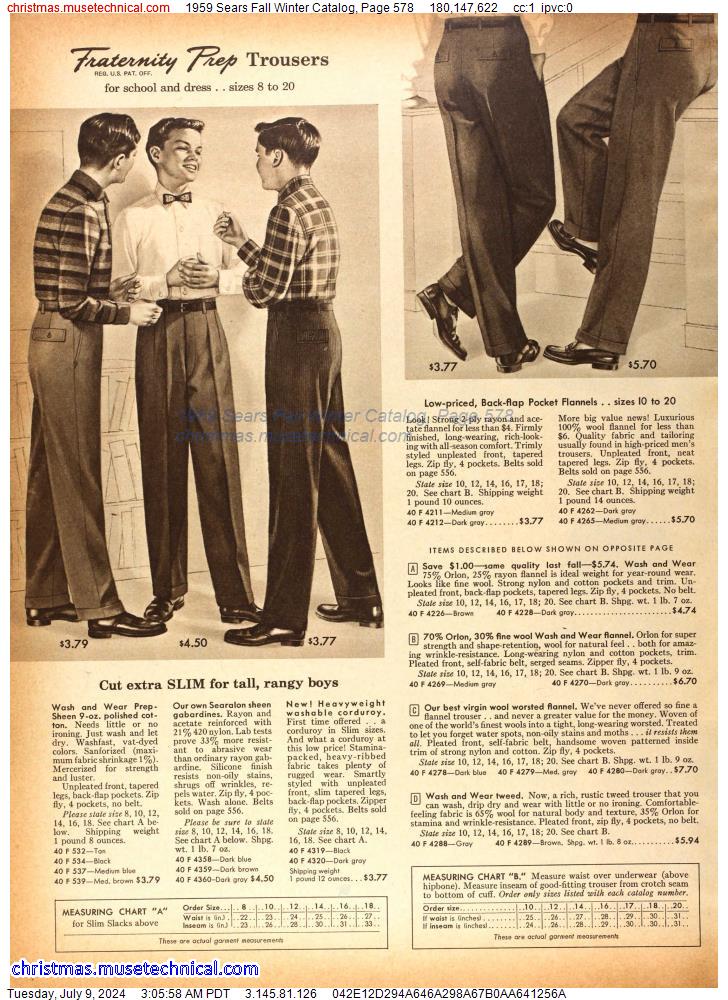 1959 Sears Fall Winter Catalog, Page 578