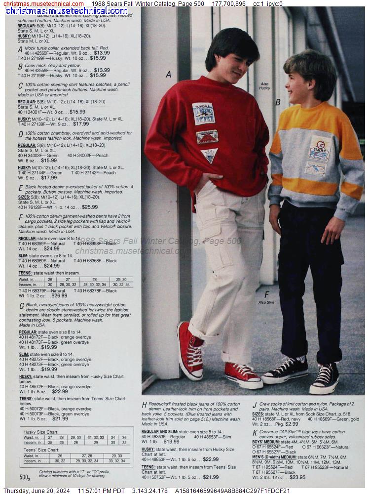 1988 Sears Fall Winter Catalog, Page 500
