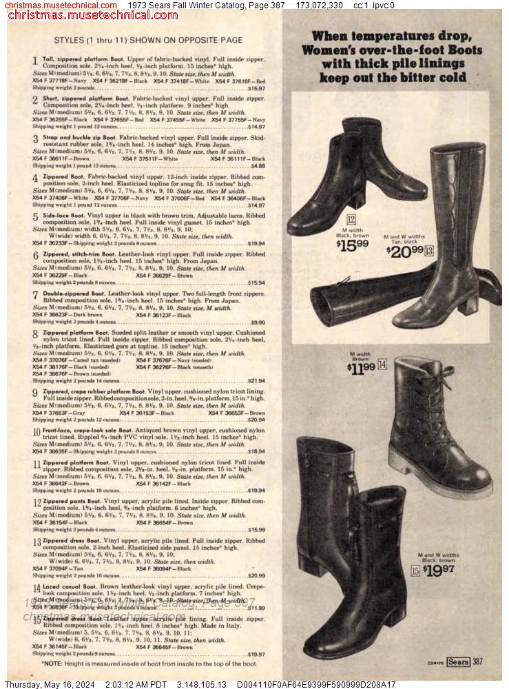 1973 Sears Fall Winter Catalog, Page 387