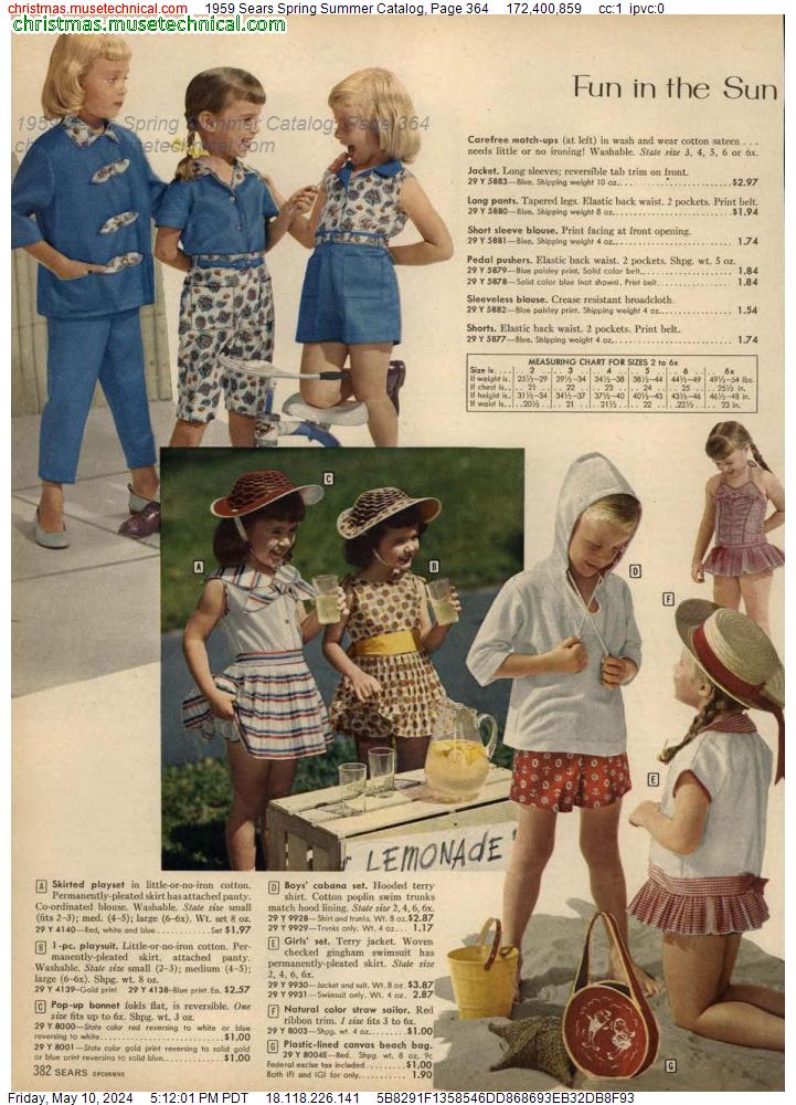 1959 Sears Spring Summer Catalog, Page 364