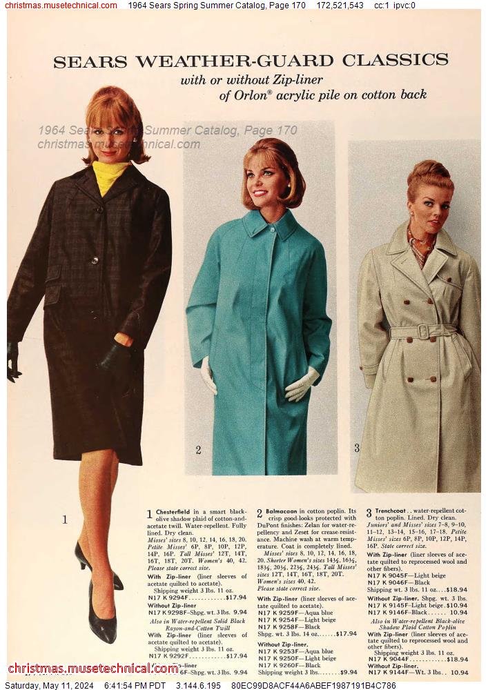 1964 Sears Spring Summer Catalog, Page 170