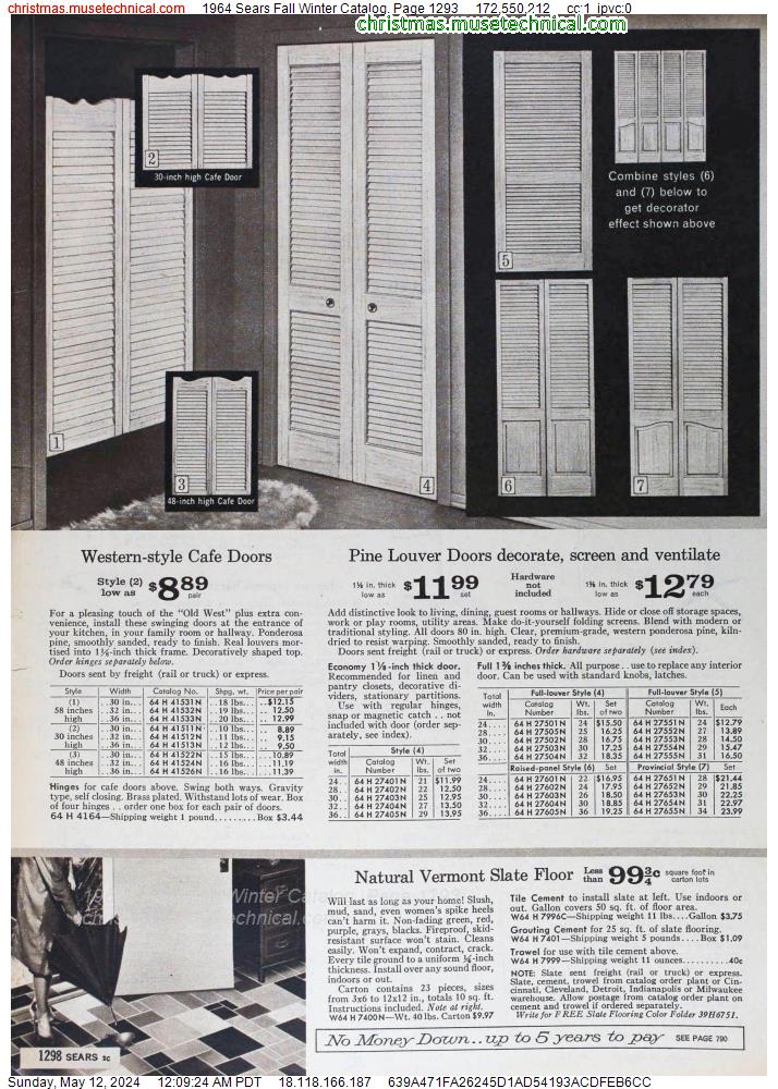 1964 Sears Fall Winter Catalog, Page 1293