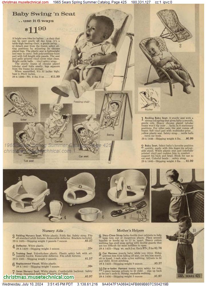 1965 Sears Spring Summer Catalog, Page 425