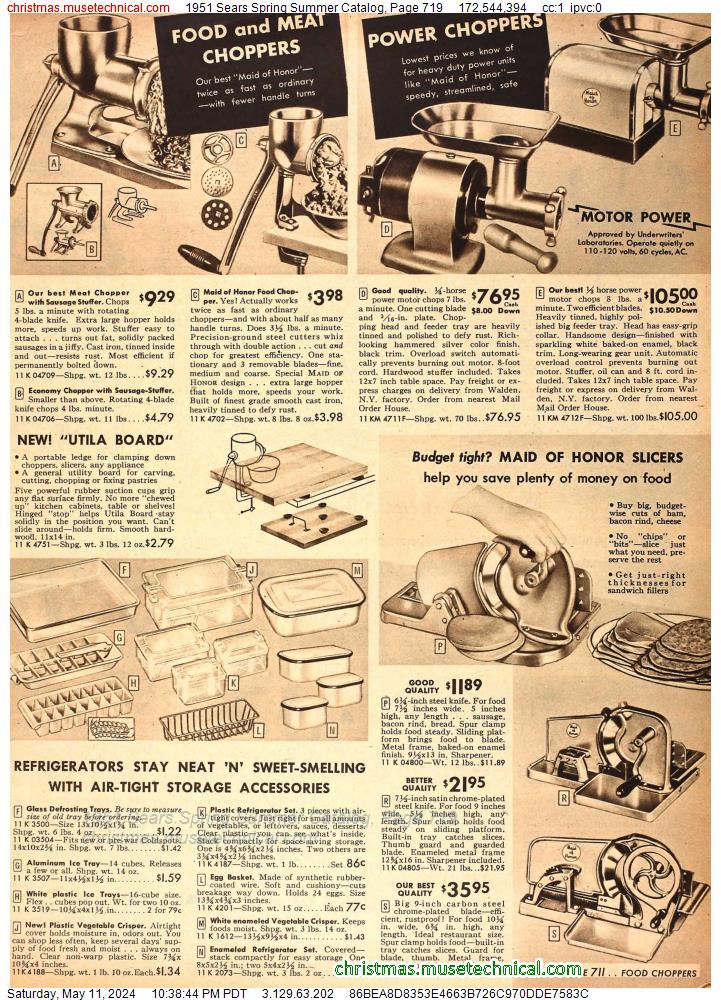 1951 Sears Spring Summer Catalog, Page 719