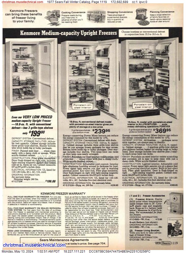 1977 Sears Fall Winter Catalog, Page 1119