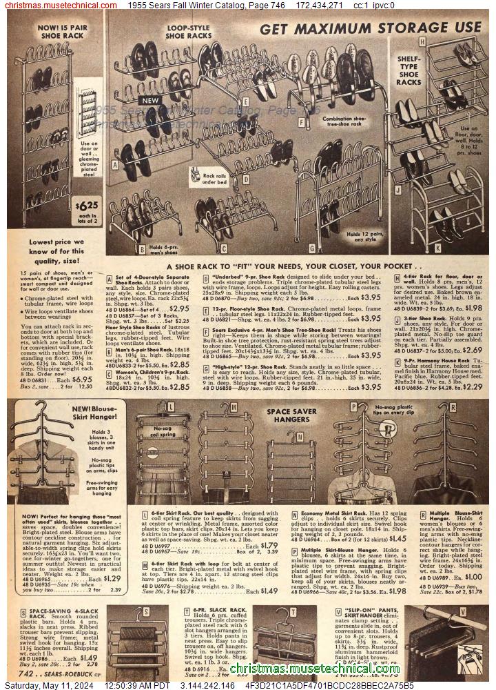 1955 Sears Fall Winter Catalog, Page 746