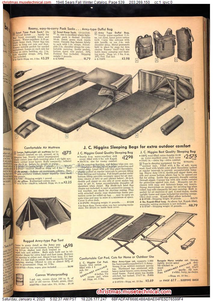 1946 Sears Fall Winter Catalog, Page 539