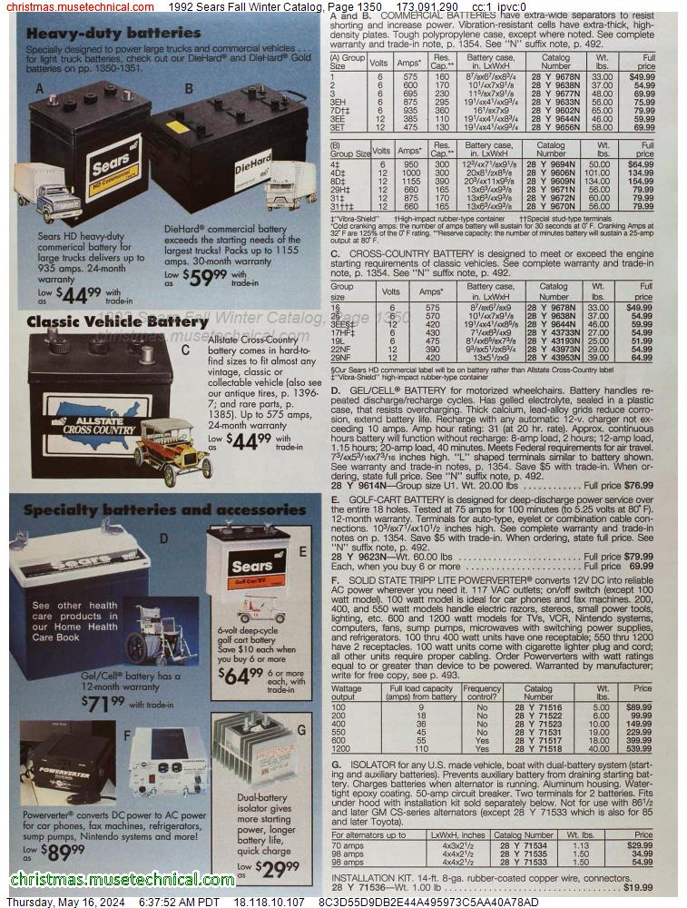 1992 Sears Fall Winter Catalog, Page 1350