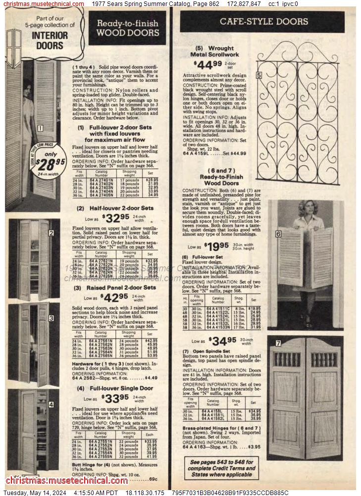 1977 Sears Spring Summer Catalog, Page 862