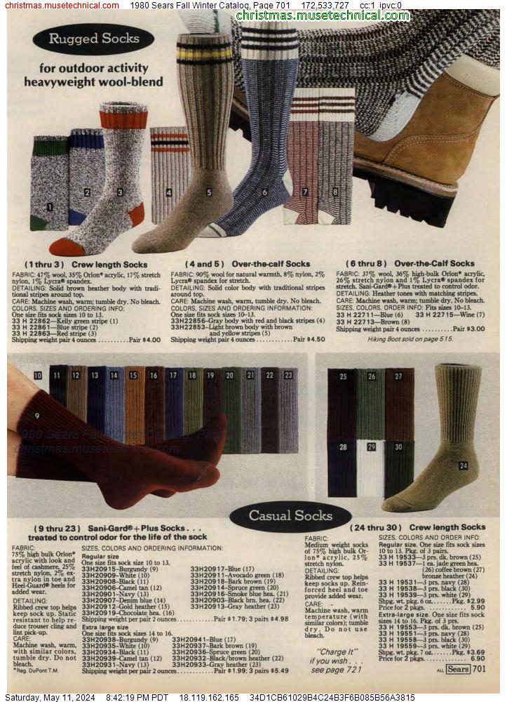 1980 Sears Fall Winter Catalog, Page 701