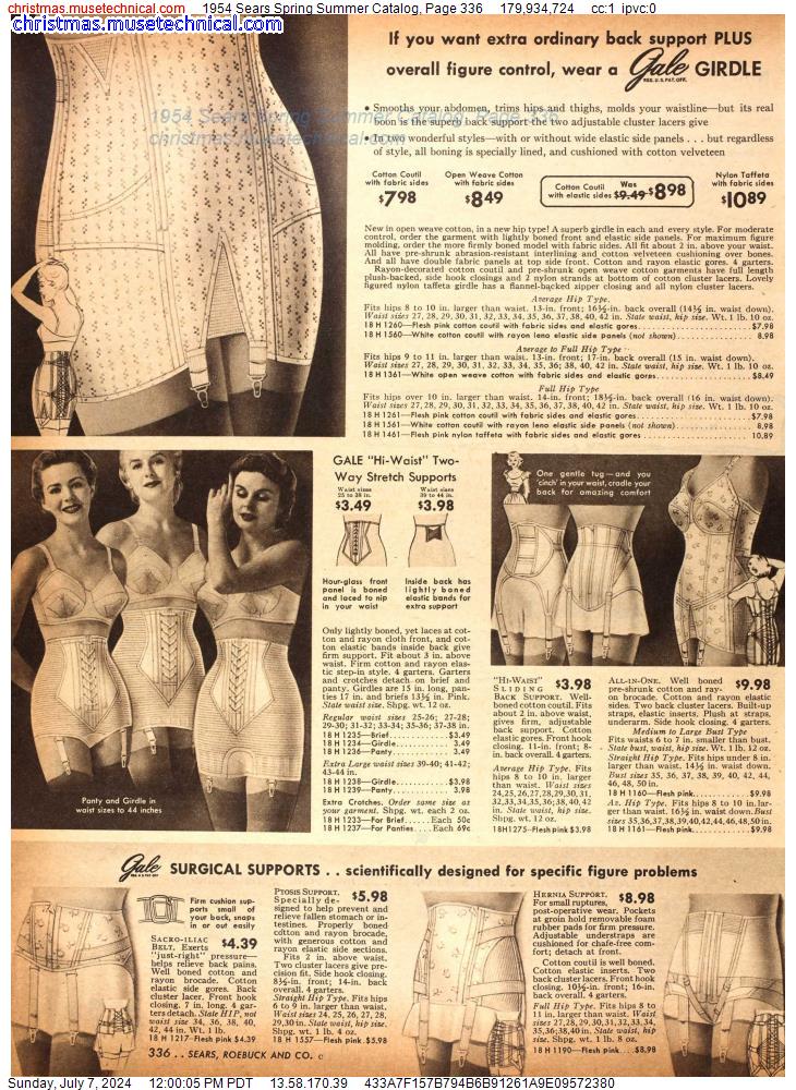 1954 Sears Spring Summer Catalog, Page 336