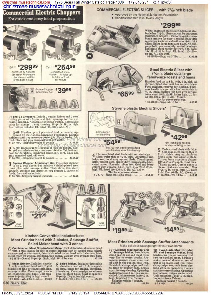 1975 Sears Fall Winter Catalog, Page 1036
