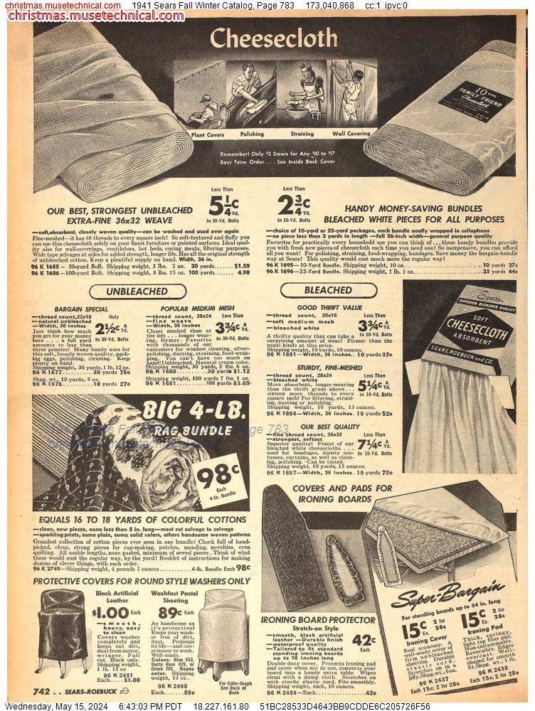 1941 Sears Fall Winter Catalog, Page 783