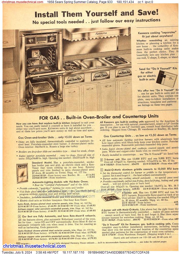 1958 Sears Spring Summer Catalog, Page 933