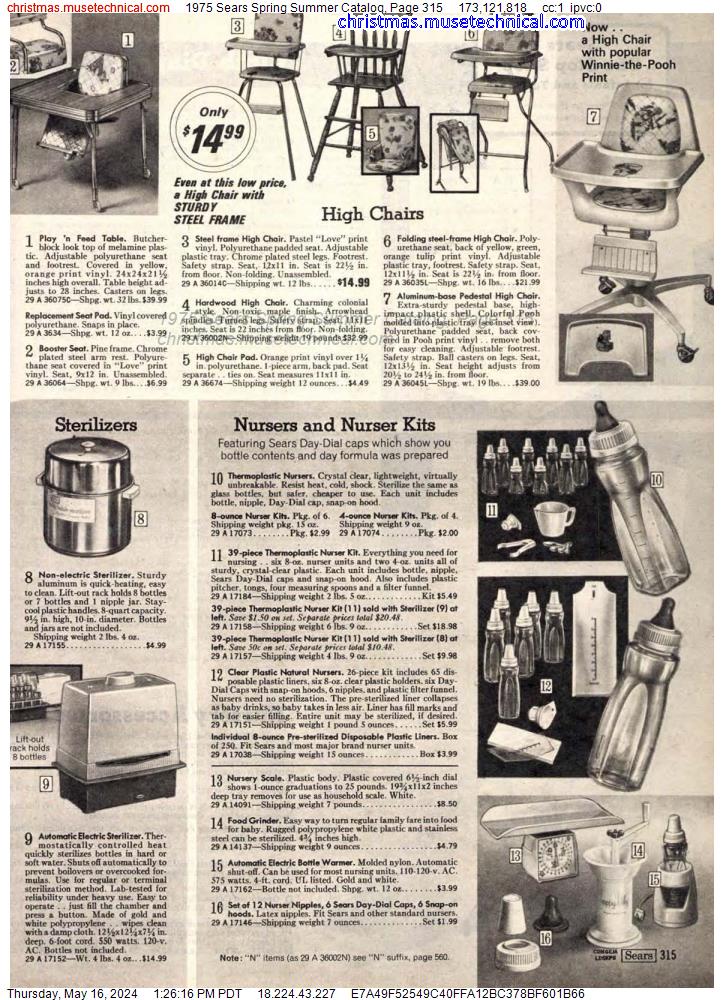 1975 Sears Spring Summer Catalog, Page 315