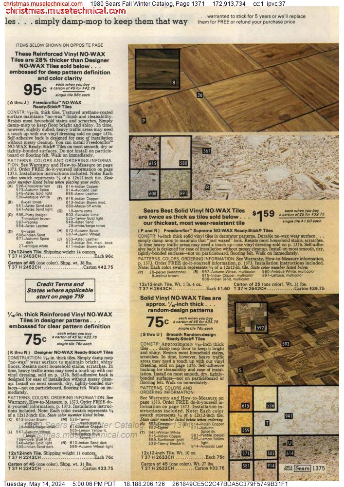 1980 Sears Fall Winter Catalog, Page 1371