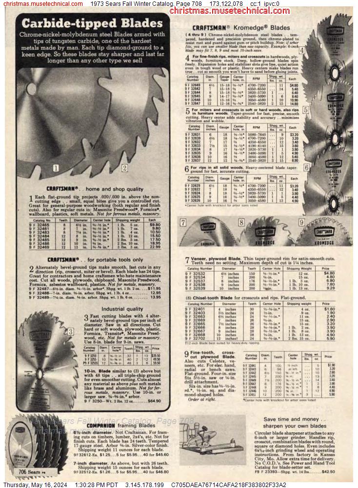 1973 Sears Fall Winter Catalog, Page 708