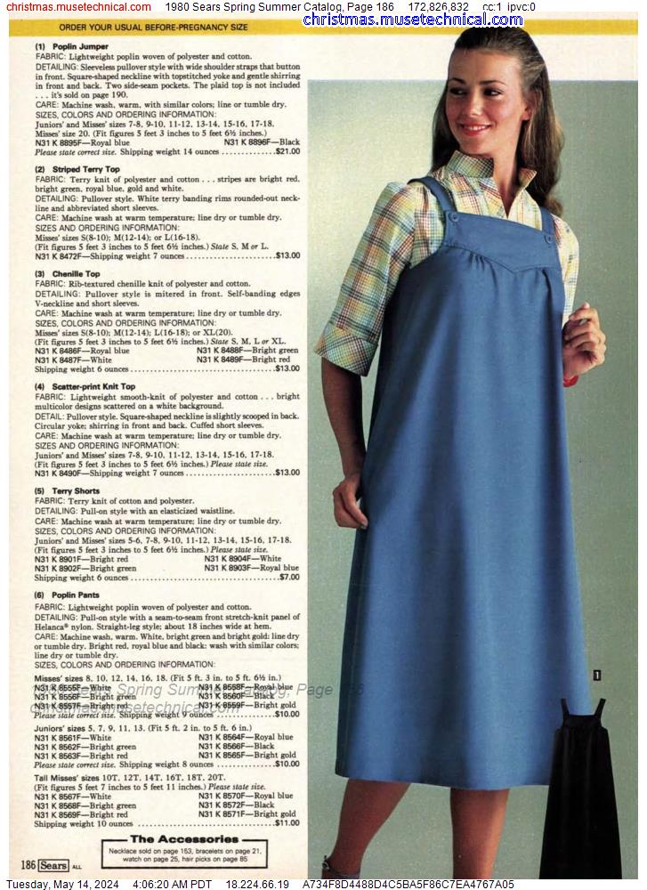 1980 Sears Spring Summer Catalog, Page 186