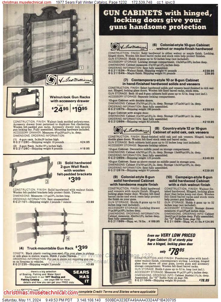 1977 Sears Fall Winter Catalog, Page 1232